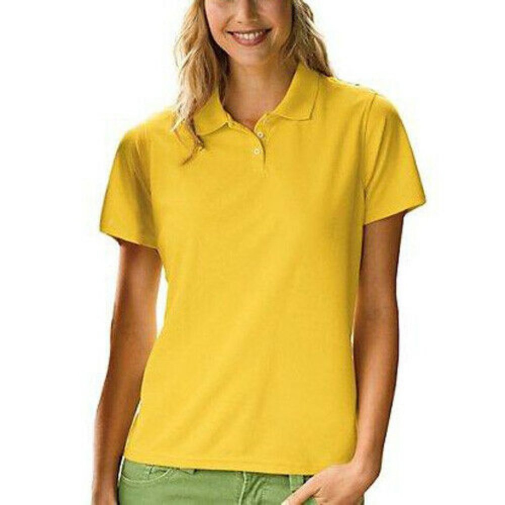 Outer Banks Cool Dri Polo Shirt Women Large Yellow NWOT Cotton Blend